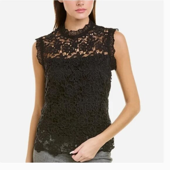 Nanette Lepore Black Lace Sleeveless Blouse - Size Small - Picture 1 of 10
